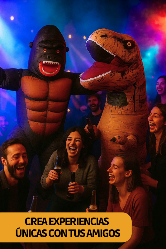 Disfraz de gorila y dinosaurio